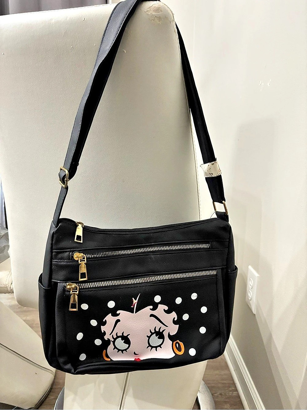 Betty Boop Black & White Polka Dot Crossbody
